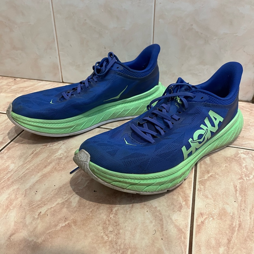 Hoka One One Carbon X2 X 2 Blue / Green Size 13D (medium width)